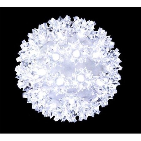 QUEENS OF CHRISTMAS Queens of Christmas S-100SPH-PW-7.5 7.5 in. Sphere 100 MM Pure White LEDs S-100SPH-PW-7.5